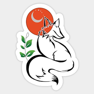 Moon light Fox Design Sticker